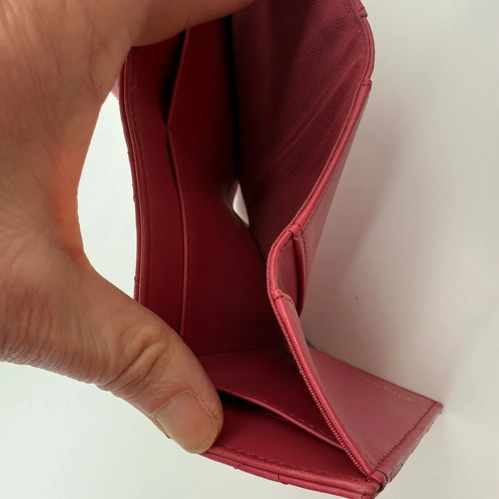 CHANEL Matelasse Classic Small Flap Wallet Tri-fold Pink - Picture 14 of 15